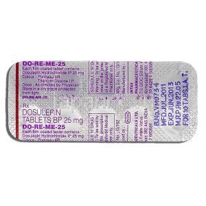 ドレミ Do Re Me, ドチエピン 25mg, 錠 包装裏面