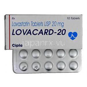 ロバカード Lovacard, メバコール ジェネリック, ロバスタチン, 20mg, 錠