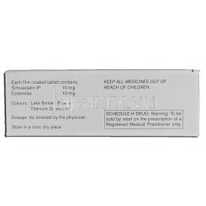 シムボチンEZ Simvotin EZ 10, バイトリン ジェネリック, エゼチミブ・シンバスタチン合剤, 10mg, 錠 箱記