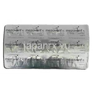 メザバント XL Mezavant XL, メサラジン , 1200mg, 錠 包装裏面