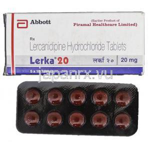 レルカ20 Lerka 20, レルカニジピン塩酸塩, 20mg, 錠
