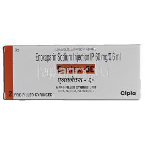 エンクレックス-60 Enclex-60, ロベノックス ジェネリック, エノキサパリンナトリウム, 60mg  0.6ml, 注射 