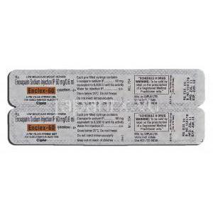 エンクレックス-60 Enclex-60, ロベノックス ジェネリック, エノキサパリンナトリウム, 60mg  0.6ml, 注射 