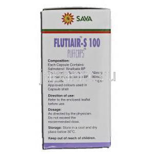 フルチエア-S 100 Flutiair-S 100, アドエア ジェネリック, サルメテロール・フルチカゾンプロピオン