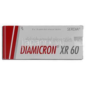 ジアミクロンXR Diamicron XR, グリクラジド 60mg, 錠 箱