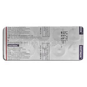 ジスチノン Distinon, ピリドスチグミン, 60mg, 錠 包装裏面