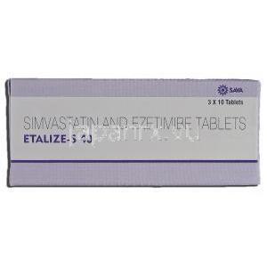 エタリーズS40 Etalize-S 40, シンバスタチン, 40mg, エゼチミブ, 10mg 錠 箱