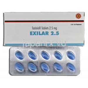 エクシラー Exilar, タダラフィル 2.5mg, 錠 