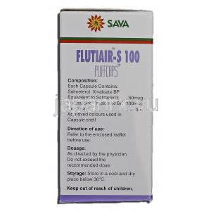 フルチエア-Ｓ100 Flutiair-s 100, サルメテロール, フルチカゾンプロピオン酸エステル , 吸入用カプ