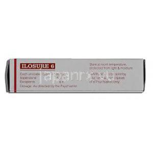 イロシュア6 Ilosure 6, イロペリドン 6mg, 錠 箱側面