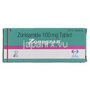 ゾネグラン Zonegran, ゾニサミド, 100mg, 錠 箱