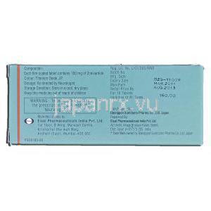 ゾネグラン Zonegran, ゾニサミド, 100mg, 錠 箱裏面