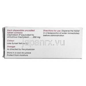 セファデックスDT 250 Cephadex-250 DT, ケフレックス ジェネリック, セファレキシン, 250mg 箱 記載情報