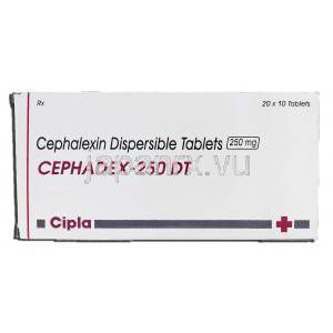 セファデックス250 Cephadex-250 DT, ケフレックス ジェネリック, セファレキシン, 250mg 箱 