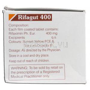 リファガット400 Rifagut 400, キシファクサン ジェネリック, リファキシミン 400mg, 錠 成分情報