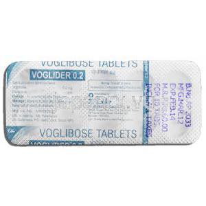 ボグリダー0.2 Voglider 0.2, ベイスン ジェネリック, ボグリボーズ 0.2mg, 包装裏面