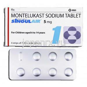 シングレア Singulair, モンテルカストナトリウム, 5mg, 錠