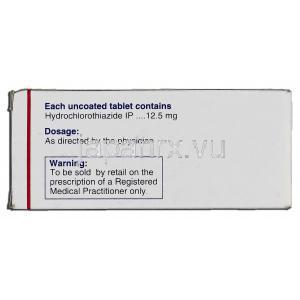 ヒドラジド 12.5 Hydrazide 12.5, エシドレックス ジェネリック,  12.5mg, 錠 成分情報