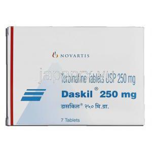 ダスキル Daskil 250mg, ラミシール ジェネリック, テルビナフィン 250mg, 錠 箱