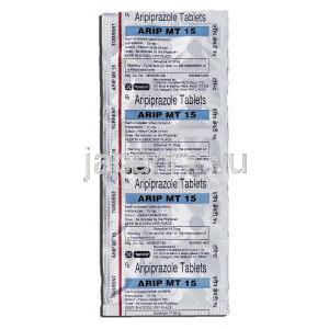 アリップMT15 Arip MT 15, アビリファイ ジェネリック, アリピプラゾール 15mg, 錠 包装