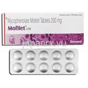 モフィレット Mofilet, セルセプト ジェネリック, ミコフェノール酸 250mg (Emcure)