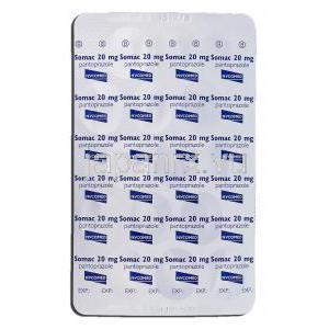 ソマック20 Somac 20, パントプラゾール 20mg, 錠 包装裏面