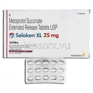 セロケンXL25 SelokenXL 25,  Toprol XL, セロケン/ロプレソール ジェネリック, 25mg, 錠