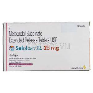 セロケンXL25 SelokenXL 25,  Toprol XL, セロケン/ロプレソール ジェネリック, 25mg, 錠 箱