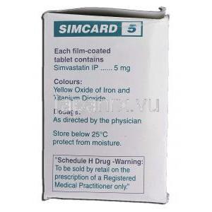 シムカード5 Simcard 5, リポバス ジェネリック, シンバスタチン 5mg, 錠 成分情報