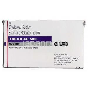 トレンドXR500 Trend XR 500, デパコテER ジェネリック, ジバルプロエクスナトリウム XR 500mg, 錠, 箱