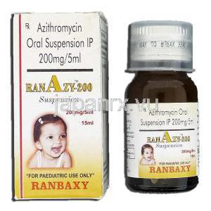 ラナジー200 Ranazy 200, ジスロマックス ジェネリック, アジスロマイシン 200mg/5ml, 内服懸濁液
