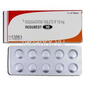 ロスベスト10 Rosubest 10, クレストール ジェネリック, ロスバスタチン 10mg, 錠,