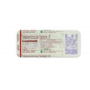 ルピメッド Lupimed, ベルモックス ジェネリック, メベンダゾール, 100mg, 錠 包装裏面
