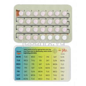 ヤズ Yaz, ドロスピレノン/ エチニルエストラジオール, 3.0mg/ 0.02mg, 錠 包装