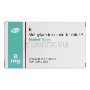 メドロール Medrol, メチルプレドニゾロン 8mg, 錠 箱