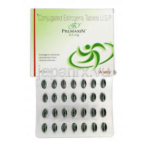 プレマリン　Premarin, 結合型エストロゲン 0.3mg, 錠