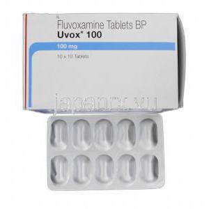 ユーボックス100 Uvox 100, ルボック ジェネリック, フルボキサミンマイレン酸塩, 100mg, 錠