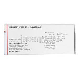 サーズDR Saaz DR, アザルフィジン ジェネリック, スルファサラジン DR 500mg, 錠 包装側面