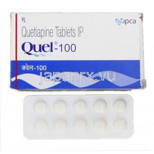 キュエル-100 Quel -100, セロクエル ジェネリック, クエチアピン 100mg, 錠