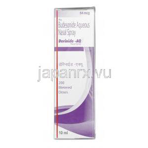 デリニド-AQ Derinide-AQ 200MD, リノコートアクア ジェネリック, 水溶性ブデソニド, 64 mcg, 箱