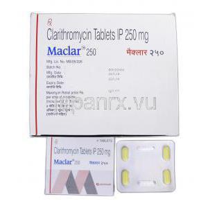 マックラー250 Maclar 250, クラリス  ジェネリック, クラリスロマイシン, 250 mg, 錠