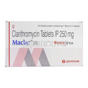 マックラー250 Maclar 250, クラリス  ジェネリック, クラリスロマイシン, 250 mg, 箱