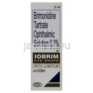 ブリモニジン（アルファガン ジェネリック）, Iobrim, 0.2% 点眼薬 (FDC) 箱
