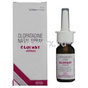 オロパタジン塩酸塩（パタネーゼジェネリック）, オロファーストOlofast 600mcg 点鼻薬 (Sun Pharma)