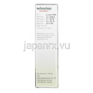 ウィノラップ Winolap, パタネーゼ ジェネリック, オロパタジン塩酸塩 665 mcg 120MD, 点鼻薬, 箱裏面