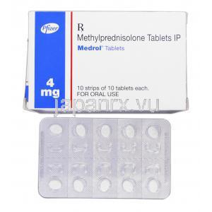 メドロール Medrol, メチルプレドニゾロン, 4mg, 錠
