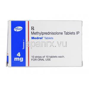 メドロール Medrol, メチルプレドニゾロン, 4mg, 錠, 箱