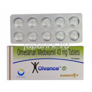 オルバンス Olvance, オルメテック ジェネリック, オルメサルタン メドキソミル 40mg , 錠
