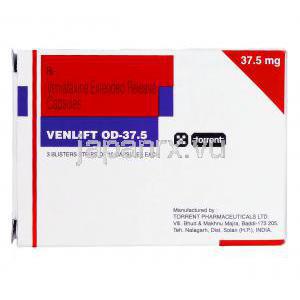 ベンリフトOD Venlift OD, エフェクサー XR ジェネリック,  XR  ベンラファキシン 37.5mg  カプセル, 箱