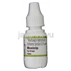 モキシフロキサシン（ベガモックスジェネリック）, Moxicip, 0.5% 5ML 点眼液 (Cipla) ボトル
